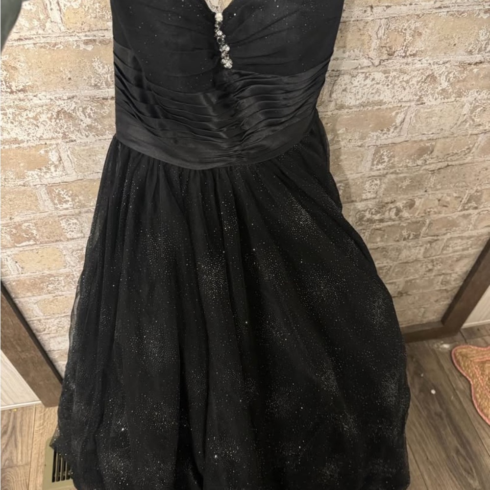 Black Sparkle Prom Dress with Jeweled Bodice